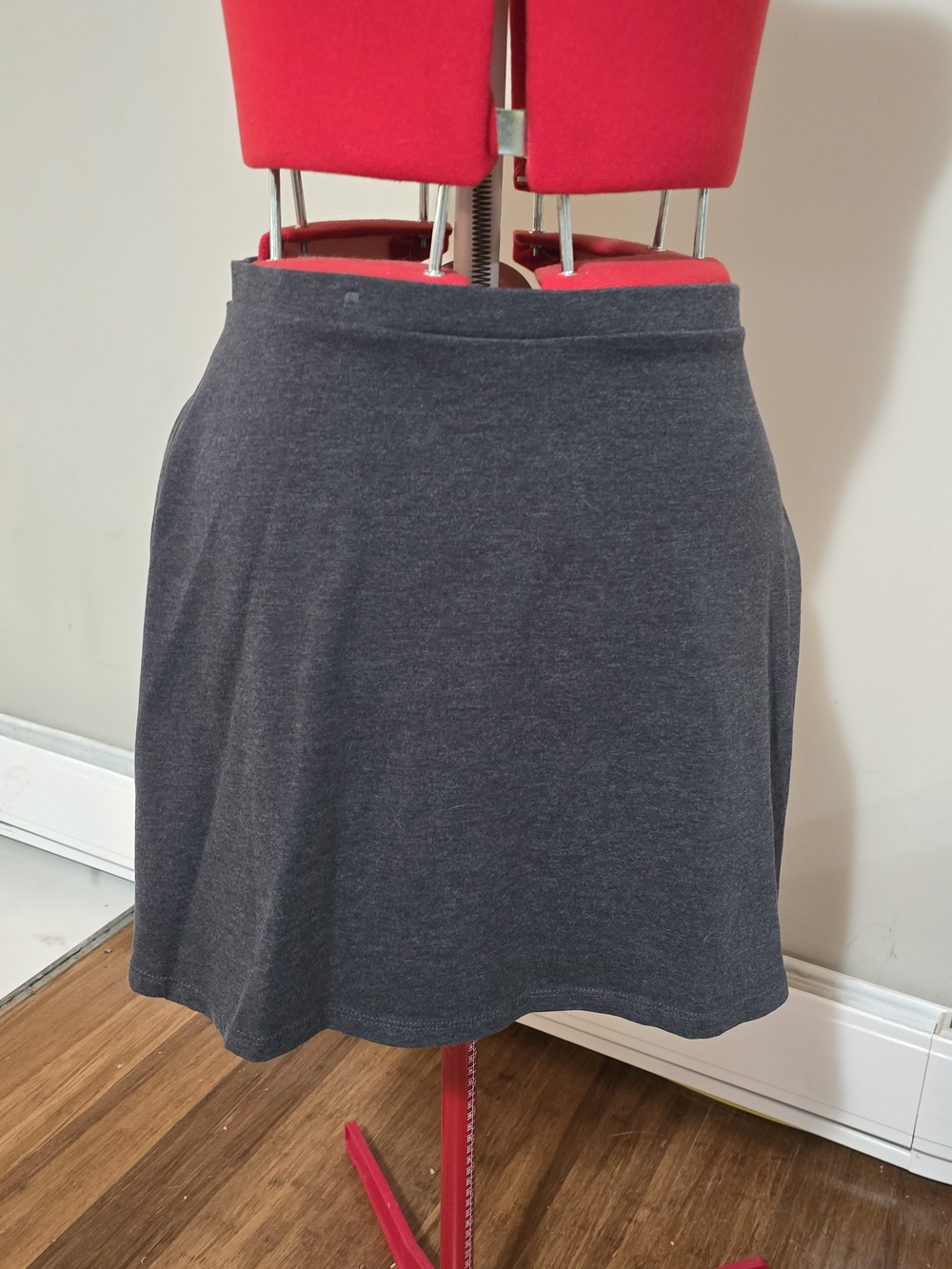 Ardene Dark Charcoal Jersey Circle Skirt